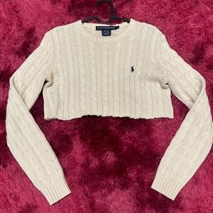 Cropped cream Ralph Lauren sweater